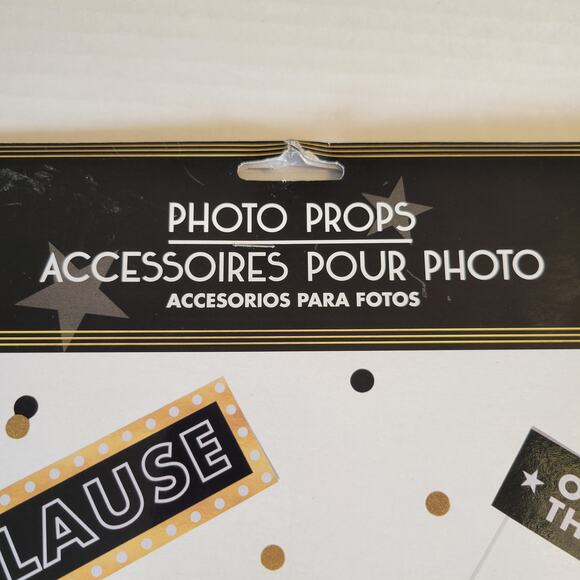 Hollywood VIP Party Photo Booth Props 12-Piece Set Black & Gold Decor Awards - Picture 5 of 13
